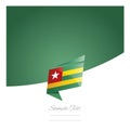 New abstract Togo flag origami green background vector