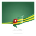 New abstract Togo flag ribbon origami green background vector