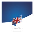 New abstract UK flag origami blue background vector Royalty Free Stock Photo