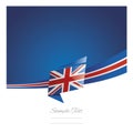 New abstract UK flag ribbon origami blue background vector Royalty Free Stock Photo