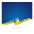 New abstract Ukraine flag ribbon banner