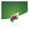 New abstract Wales flag origami green background vector
