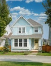 New Affordable Canadian Home Front Exterior Maison House Cumulus Sky Background Royalty Free Stock Photo