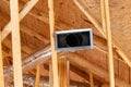 New air conditioner ductwork in new home construction Royalty Free Stock Photo