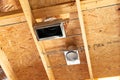 New air conditioner vents installed in new home construction Royalty Free Stock Photo