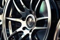 new alloy car wheel closeup Royalty Free Stock Photo