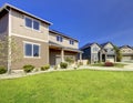 New American home exterior. Royalty Free Stock Photo