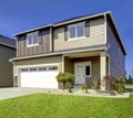 New American home exterior. Royalty Free Stock Photo
