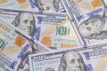 New american hundred dollar bills background Royalty Free Stock Photo