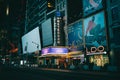 New Amsterdam Theatre at night, in Midtown, Manhattan, New York