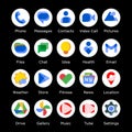 New Android icons. Google pixel icon pack. Phone, call, messages, chat, contacts, photos vector illustration. Royalty Free Stock Photo