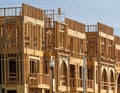 New apartment building under construction on sunny day on blue sky background Royalty Free Stock Photo