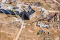 New apartment buildings under construction. development of new residential area. aerial photo Royalty Free Stock Photo