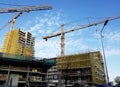 New apartment buildings under construction. Royalty Free Stock Photo