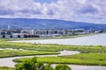 New apartment buildings under construction on the shoreline of San Francisco bay Royalty Free Stock Photo