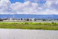 New apartment buildings under construction on the shoreline of San Francisco bay Royalty Free Stock Photo