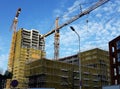 New apartment buildings under construction. Royalty Free Stock Photo