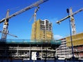 New apartment buildings under construction. Royalty Free Stock Photo