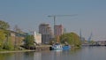 New apartment towers along the water in Dok Noord neighborhood, old docks of the harbor of Ghent