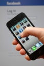 New Apple iphone 5 with Facebook App Royalty Free Stock Photo