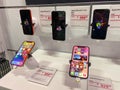 The new Apple iPhone 12 and 12 Pro on display at the T Mobile store Royalty Free Stock Photo