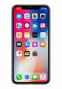 New Apple iPhone X front view on white background