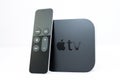 New Apple TV media streaming player microconsole Royalty Free Stock Photo