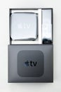 New Apple TV media streaming player microconsole Royalty Free Stock Photo