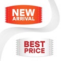 New arrival and best price labels. Royalty Free Stock Photo