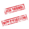 New Arrival, Collection stamp. Vintage rubber ink print Royalty Free Stock Photo