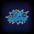 New Arrivals Neon Signs Style Text Vector