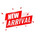 New arrivals text vector eps in red