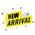 New arrivals text vector eps in yellow and black Royalty Free Stock Photo