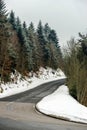 New asphalt auto road in Alsace mountains Royalty Free Stock Photo