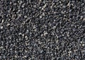 New asphalt surface, background. Detailed texture of fresh bitumen. Black stone backdrop. Road foundation Royalty Free Stock Photo