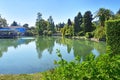 New Athos, Abkhazia. Beautiful pond in summer in sunny day