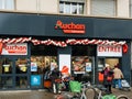 New Auchan Supermarket entrance in French neighborhood