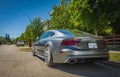 A new Audi RS 7. Grey satin audi sportscar outdoor