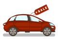 New Automobile for Sale Flat Vector Illustration