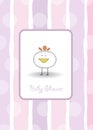 New baby announcement card with chicken Royalty Free Stock Photo