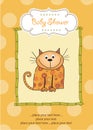 New baby announcement card with kitten Royalty Free Stock Photo