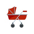 New baby carriage icon, flat style Royalty Free Stock Photo