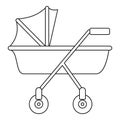 New baby carriage icon, outline style Royalty Free Stock Photo