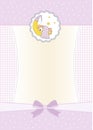 New baby girl announcement card Royalty Free Stock Photo