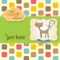 New baby shower card with cat Royalty Free Stock Photo