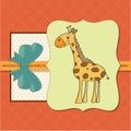 New baby shower card with giraffe Royalty Free Stock Photo