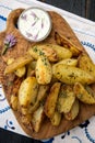 New baked potatoes with butter and thyme Royalty Free Stock Photo