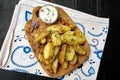 New baked potatoes with butter and thyme Royalty Free Stock Photo