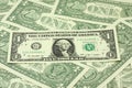 New banknotes of one US Dollar background Royalty Free Stock Photo