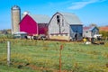 New Barn and Old Barn on a Wisconsin Farm Royalty Free Stock Photo